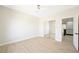 Neutral bedroom featuring closet and a view to the upstairs hallway at 17 Winding Rd, Henderson, NV 89052