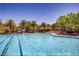 Community pool with palm trees and lounge chairs, perfect for summer relaxation at 17 Winding Rd, Henderson, NV 89052