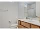 Clean bathroom with updated vanity and shower at 651 Sentinel Spire St, Las Vegas, NV 89138