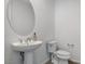 Modern powder room with pedestal sink and toilet at 651 Sentinel Spire St, Las Vegas, NV 89138