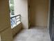 Private balcony with tile flooring and metal railing at 270 E Flamingo Rd # 107, Las Vegas, NV 89169