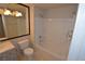 Bathroom with tub, toilet, and vanity at 270 E Flamingo Rd # 107, Las Vegas, NV 89169