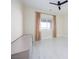 Bright bedroom featuring sleek marble flooring and a ceiling fan for a modern feel at 510 Duvet Ct, Henderson, NV 89012
