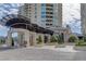 Residential building entrance with stone and metal accents at 9101 Alta Dr # 902, Las Vegas, NV 89145