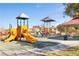 Community playground featuring slides and covered seating areas at 3665 Bella Legato Ave, North Las Vegas, NV 89081