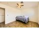 Bedroom with tile floors, ceiling fan and closet at 425 Oil Lantern Ln, Las Vegas, NV 89145