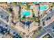 Aerial view of community pool and clubhouse at 10633 Mount Blackburn Ave, Las Vegas, NV 89166