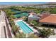 Aerial view of community pool and lap lanes at 33 Promontory Ridge Dr, Las Vegas, NV 89135