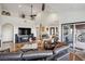 Spacious living room featuring high ceilings, modern decor, and seamless indoor-outdoor flow at 868 Marina Dr, Boulder City, NV 89005