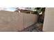 View of the backyard block fence and desert landscaping at 1013 Adobe Flat Dr, Henderson, NV 89011