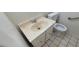 Bathroom with vanity, toilet, and tiled floor at 6232 Blair Way, Las Vegas, NV 89107
