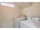 Laundry room showcasing modern washer and dryer against white walls at 9844 Ashton Pines Ct, Las Vegas, NV 89147