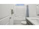 Clean bathroom with tub shower combo and vanity at 10172 Magnolia Creek St, Las Vegas, NV 89141