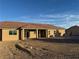 Single-story home with covered patio and a large backyard at 3060 Spy Glass Ave, Pahrump, NV 89048