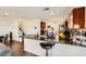 Kitchen featuring granite countertops, stainless steel appliances, and breakfast bar seating at 1065 Admiral Emblem St, Henderson, NV 89015