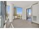 Bedroom showcasing expansive windows with city views and a modern neutral color scheme at 3726 Las Vegas Blvd # 1902, Las Vegas, NV 89158