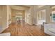 Bright dining room with hardwood floors and a chandelier at 9833 Villa Ridge Dr, Las Vegas, NV 89134