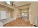 Elegant dining room featuring a chandelier and hardwood floors at 9833 Villa Ridge Dr, Las Vegas, NV 89134