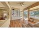 Bright living room with built-in shelving and views to backyard at 9833 Villa Ridge Dr, Las Vegas, NV 89134