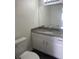 Bathroom featuring white vanity, granite counter and toilet at 5317 Indian River Dr # 295, Las Vegas, NV 89103