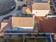 Aerial view showcasing the home's roof, solar panels, and backyard space at 2801 Willow Wind Ct, Las Vegas, NV 89117