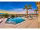 Beautiful backyard pool with a stunning view of the mountains and desert landscape at 1950 Colvin Run Dr, Henderson, NV 89052