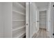 Clean hallway with built-in shelving and storage at 512 Purcell Dr, Las Vegas, NV 89107