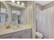 Simple bathroom with a single sink and shower/tub combo at 6411 Wild Blue Ct, Las Vegas, NV 89135