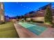 Stunning pool and spa with string lights at 6411 Wild Blue Ct, Las Vegas, NV 89135