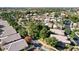 Aerial view of a community featuring numerous homes and lush landscaping at 2134 Eaglepath Cir, Henderson, NV 89074