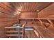 Relaxing wooden sauna featuring built-in benches and a traditional stove at 2868 Vista Del Sol Ave, Las Vegas, NV 89120