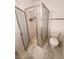 Bathroom with shower stall and marble-tiled floors at 3004 El Camino Ave, Las Vegas, NV 89102