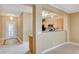 Inviting living space with tile flooring, recessed lights, and an open layout to the entryway and kitchen at 2820 Goldcreek St, Henderson, NV 89052