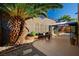 Landscaped patio area with gazebo, seating, and privacy wall at 2820 Goldcreek St, Henderson, NV 89052