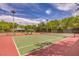 Well-maintained tennis court with professional lighting, perfect for recreational play and exercise at 605 Canyon Greens Dr, Las Vegas, NV 89144