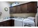 Laundry room with washer, dryer, cabinets, and countertop at 12113 Rojo Roma Ave, Las Vegas, NV 89138