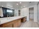 Modern bathroom with double vanity, walk-in shower, and stylish tile at 10254 Fairview Ridge Ct, Las Vegas, NV 89166