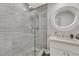 Modern bathroom with a glass shower and updated vanity at 5012 Shoal Creek Cir, Las Vegas, NV 89113