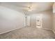 Bright bedroom with ceiling fan and bathroom access at 3187 Silver Saddle St, Las Vegas, NV 89169