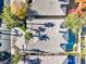 Directly above view of house, showing roofline, pool, and landscaping at 525 Summer Mesa Dr, Las Vegas, NV 89144