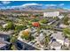 Aerial view of house and community, showcasing landscape and mountain views at 525 Summer Mesa Dr, Las Vegas, NV 89144