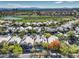 Aerial view of community, showing houses, golf course, pool, and landscape at 525 Summer Mesa Dr, Las Vegas, NV 89144