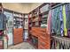 Large walk-in closet with ample shelving and hanging space for clothes and accessories at 525 Summer Mesa Dr, Las Vegas, NV 89144