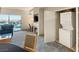 The living room has balcony access, a fireplace, desk and a washer-dryer at 211 E Flamingo Rd # 610, Las Vegas, NV 89169