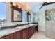 Elegant bathroom with granite countertops and a large shower at 2338 Reading Hills Ave, Henderson, NV 89052