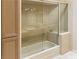 Bathroom with glass shower enclosure and built-in storage at 3767 Darren Thornton Way, Las Vegas, NV 89120