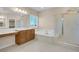 Elegant bathroom with soaking tub, double vanity, and walk-in shower at 866 La Sconsa Dr, Las Vegas, NV 89138