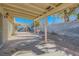 Covered patio with brick flooring and gravel landscaping at 3189 Lipton Ct, Las Vegas, NV 89121