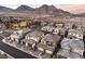 Aerial view of community and mountain landscape at 11712 Emerald Lake Ave, Las Vegas, NV 89138