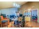 Dining area with hardwood floors, fireplace, and built-in hutch at 2302 El Molino Cir, Las Vegas, NV 89108